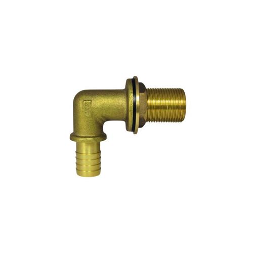 AquaCraft Tankdurchführung 90 Grad 1001000155 1" AG x Tülle 25 mm, Messing, Regentonnendurchführung Winkelform