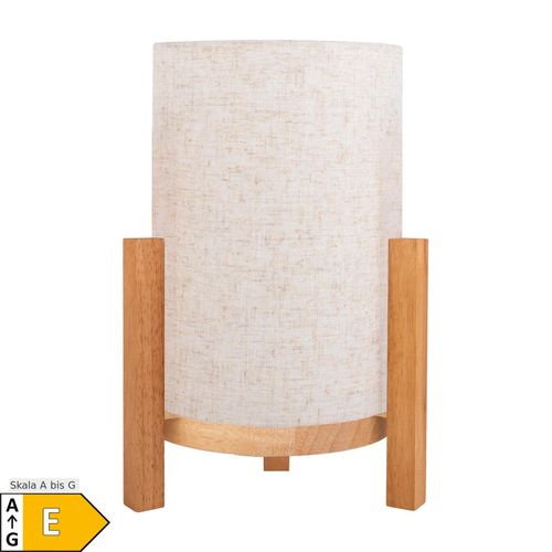 Näve Akkutischleuchte "MADITA" H: ca. 32cm leinen/natur
