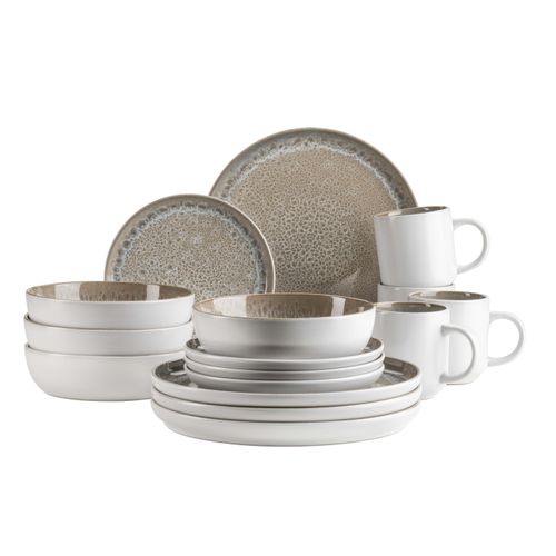 Kombiservice MÄSER "Malea", beige, 16, Geschirr-Sets, Kombiservice