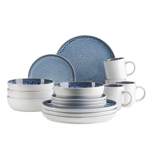 Kombiservice MÄSER "Malea", blau, 16, Geschirr-Sets, Kombiservice