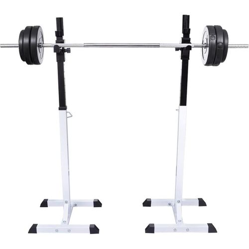 vidaXL Kniebeugen-/Langhantelständer mit Hantel-Set 60,5 kg