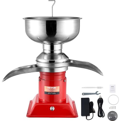 VEVOR Elektrischer Milchabscheider Zentrifugalabscheider 30 W, Milchzentrifuge Separator 100 L/Std. Milchcremetrenner, 10500 U/min Multifunktionale Milchzentrifuge Milchseparator Edelstahl 304