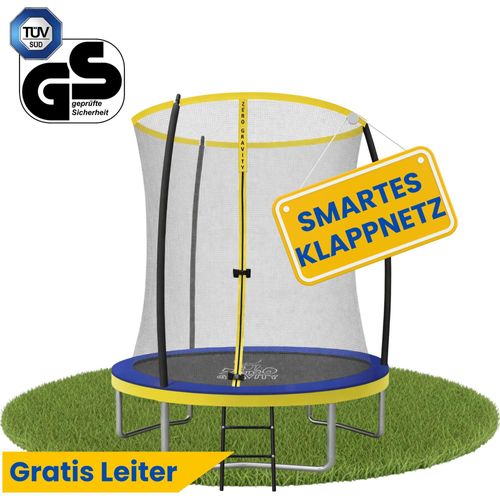 Zero Gravity Trampolin Ø 183 cm inkl. Leiter / Schneller Auf- und Abbau dank smartem Klappnetz / Max. 50 kg / Ultima 4 Fun-Edition