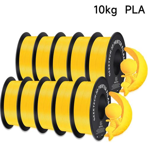 3D-Drucker Filament - PLA 1,75 mm - Toleranz ±0,03 mm - Verwicklungsfrei - Vakuumverpackt - 10er Set - Gelb