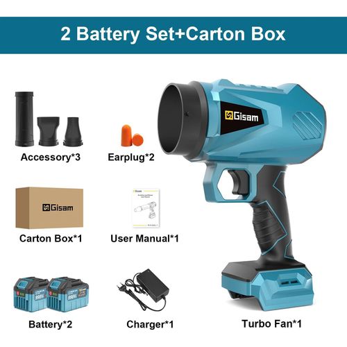 Akku Laubbläser - X50 - Bürstenloser Motor - Hochdruck - 2 Akkus inkl. - 200 m/s Luftgeschwindigkeit - Variable Geschwindigkeit - Orange