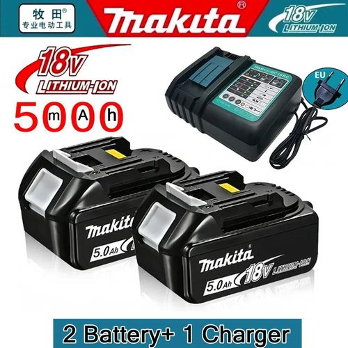 Akkuset 18V - Li-Ion Akkus + Ladegerät - 6Ah - 2 Akkus + 1 Ladegerät - Gewicht 565 g/Akku - Beige