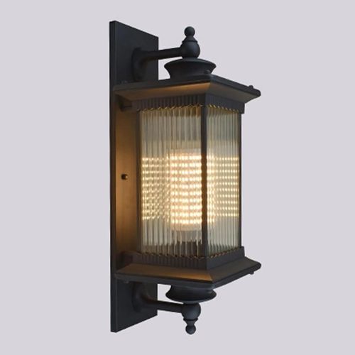 Außen-Wandleuchte - Retro Wandleuchte/Laterne - Metall & Glas - Feuchtigkeitsbeständig - AC 220–240 V - Leuchtmittel nicht enthalten - 17,5×12,4×9,9 cm - Montage erforderlich