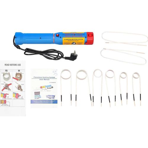 Magnetischer Induktionsheizer - 1100W Schrauben- und Bolzenlöser - Flammenlose Erwärmung - 220V EU-Stecker - 8 Heizspulen - Bis 800°C - Blau