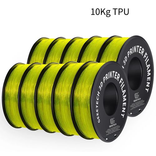 TPU 3D-Drucker Filament - 1,75 mm - Flexibel Shore 95A - 1 kg Spule - Vakuumverpackt - Ungiftig - Gelb