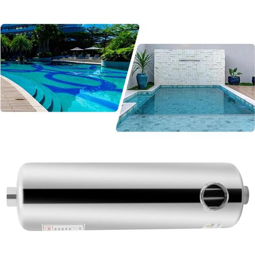 Pool Wärmetauscher - Schwimmbad Wärmetauscher - 60 kW - Edelstahl - 480×134 mm - Weiß