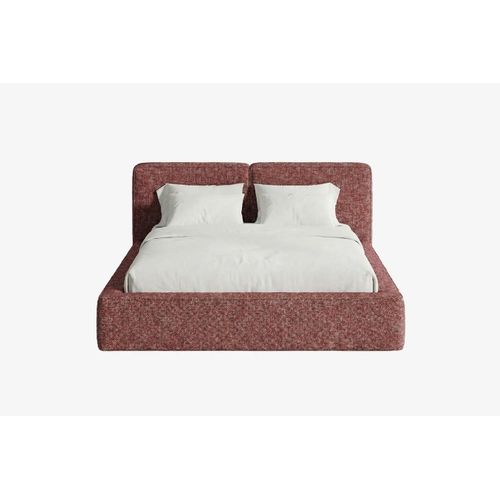 MNUUO Polsterbett NEENO mit Bettkasten Rot 120 x 200 cm Hebbarer Holz-Lattenrost