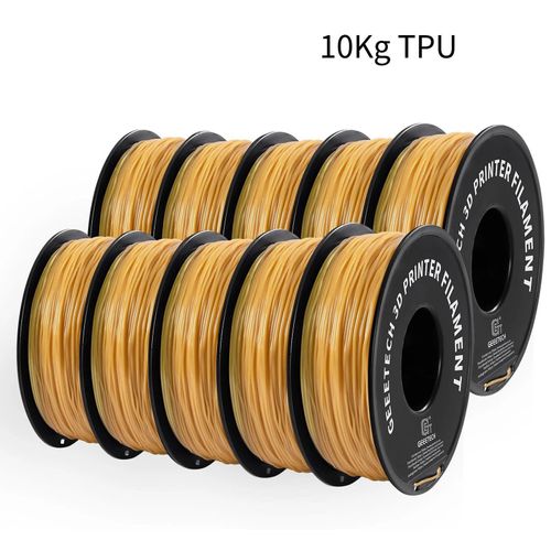 TPU 3D-Drucker Filament - 1,75 mm, 1 kg Spule - Shore 95A - Vakuumverpackt - Ungiftig - Gold