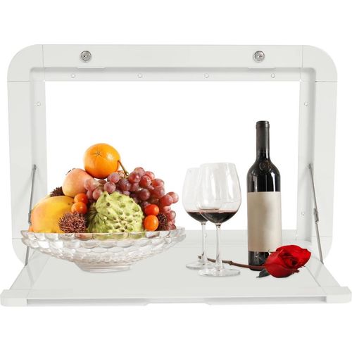 Wohnmobil Klapptisch - Wandklapptisch 60 x 42 cm - Für Camper, Van, Boot, Lkw - Platzsparend, robust - Weiß