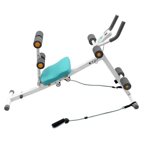 Bauchtrainer - Heimtrainer - Ganzkörpertraining - Widerstandsbänder - LCD-Display - Cardio-Training - Blau