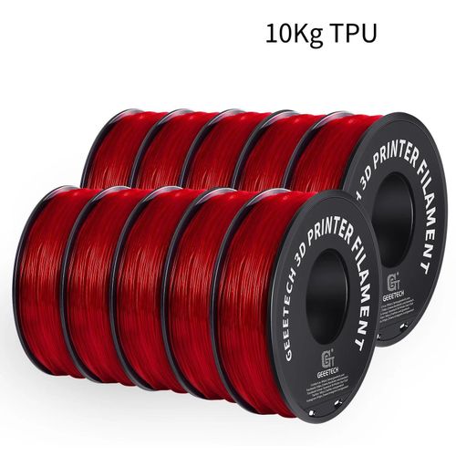 TPU - 3D-Drucker Filament - 1,75 mm - 1 kg Spule - Shore 95A - Flexibel - Vakuumverpackt - Ungiftig - Rot