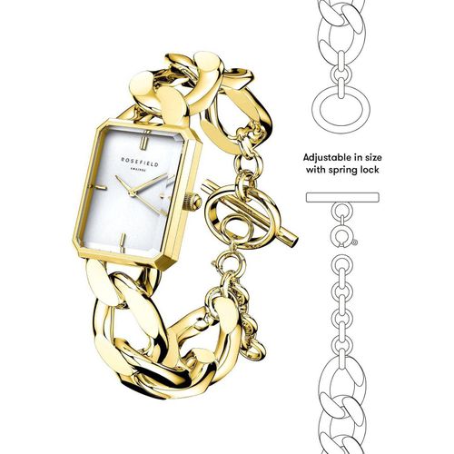 ROSEFIELD Damenuhr STUDIO Octagon XS Kettenuhr Gold eckig SWGSG-O55