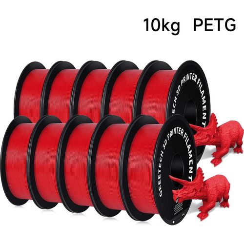PETG 3D-Drucker-Filament - 1,75 mm - 343 m - Für FDM 3D-Drucker - Vakuumverpackt - Haltbarkeit 2 Jahre - Rot