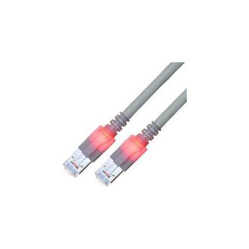 EasyLan DualBoot LED Patchkabel RJ45 S/FTP Cat.6 (Class E), mit saCon Stecker, LSOH, grau, 3 m