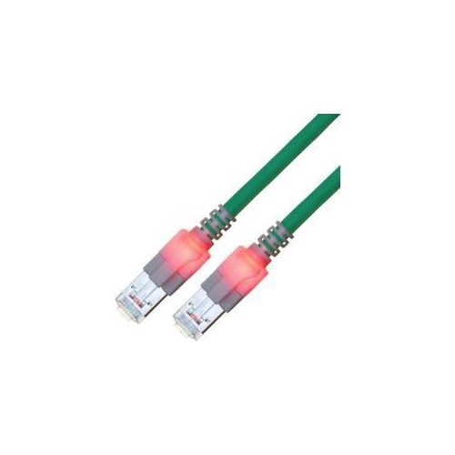 EasyLan DualBoot LED Patchkabel RJ45 S/FTP Cat.6 (Class E), mit saCon Stecker, LSOH, türkis, 1 m
