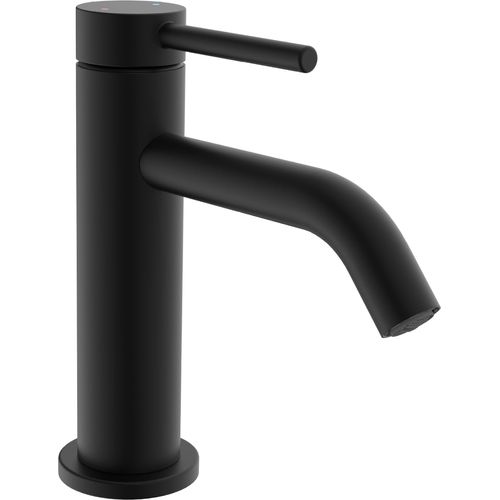 Waschtischarmatur WELLTIME "Toscana", schwarz, H:16cm T:15cm, Armaturen, reduzierter Wasserverbrauch durch Eco-Click-Funktion
