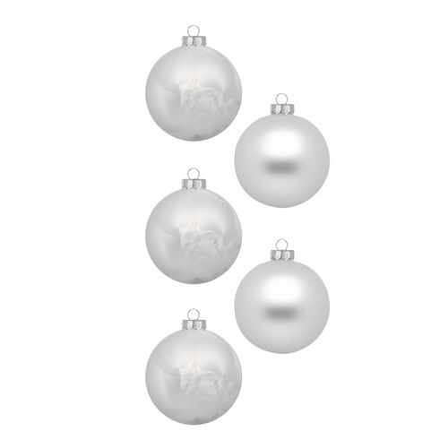 Weihnachtsbaumkugel MAGIC BY INGE, weiß, Glas, Weihnachtsbaumkugeln, aus Glas, 12 Kugeln 7,5 cm, inklusive Aufhänger