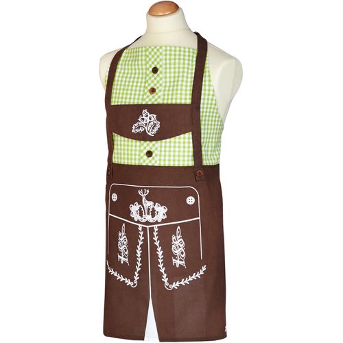 Kochschürze STUCO "Lederhos´n", bunt (braun, grün, weiß), B:80cm L:85cm, Baumwolle, Schürzen, Kochschürze