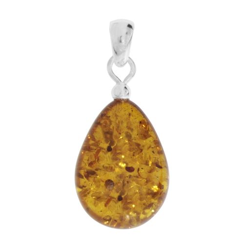 Kettenanhänger OSTSEE-SCHMUCK "Ostsee-Schmuck Anhänger", weiß, Schmuckanhänger, Damen, 32 x 14mm, Bernstein, 1,8 g, Kettenanhänger