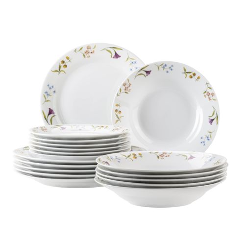 Tafelservice MÄSER "Zosma", weiß, 18, Geschirr-Sets, Tafelservice