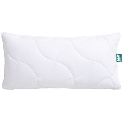 Synthetikkopfkissen FAN "f.a.n. Made in Green "Tegernsee", weiß, B:40cm L:80cm, Bezug Außenkissen: 100% Baumwolle. Bezug Innenkissen: 100% Polypropylen. Füllung Innenkissen: 100% Polyester. Steppfüllung Außenkissen: 100% Polyester, Kopfkissen, Synthetikkopfkissen