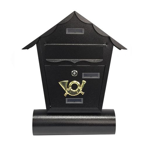 HTI-Living Briefkasten Amin Schwarz mit Zeitungsrolle