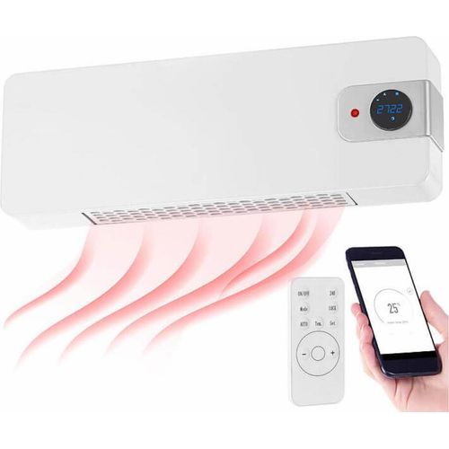 Sichler WLAN Keramik Heizlüfter WLAN-Wandheizlüfter, LED-Display, 2.000 W, App, Google & Alexa