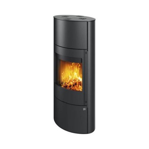 Kaminofen Nordenger Folldal Hoch Stahl schwarz 6,3 kW mit Holzfach und Wärmespeicherfach ohne Wärmespeichersteine