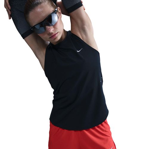 Lauftop NIKE "W NK SWIFT DF TANK TOP", Damen, Gr. XL, schwarz, reflective silv, Obermaterial: 88% Polyester, 12% Elasthan, Tops, sportlicher Stil, für intensive Workouts, leichtes Design