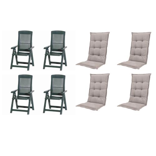 Gartenstuhl-Set Tampa 8-tlg. Grün/Taupe