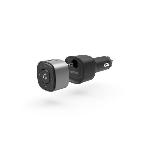 HAMA Bluetooth-Adapter "Bluetooth-Receiver für Kfz, 3,5-mm-Stecker u. Ladegerät", schwarz, B:9cm H:4,2cm T:23cm, Adapter, Bluetooth-Adapter