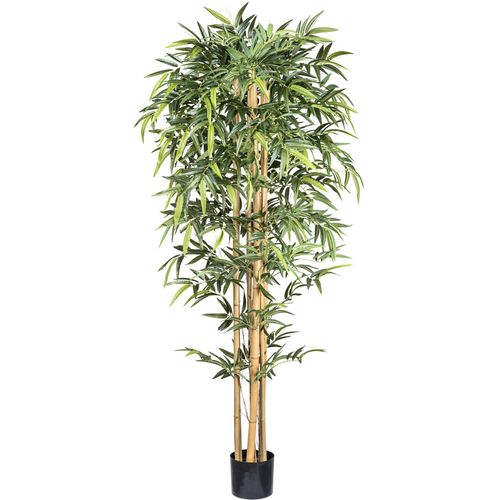 Kunstbaum CREATIV GREEN "Bambus", grün, H:210cm, Kunstpflanzen, mit echten Bambusstäben