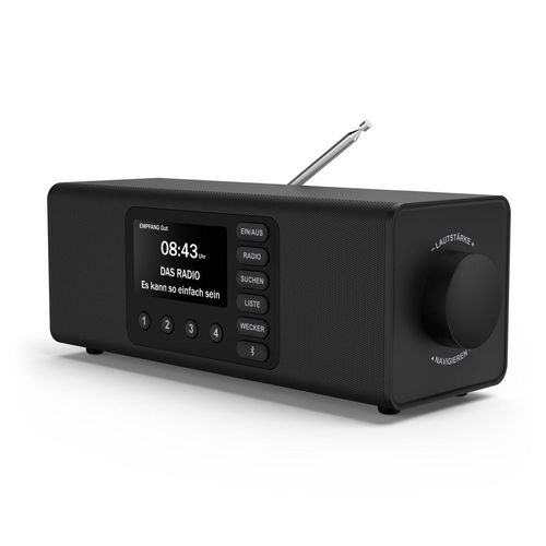 HAMA Digitalradio (DAB+) "DAB-Radio (mit Bluetooth, Stereo, Digitalradio, FM/DAB+, Radiowecker)", schwarz, Radios