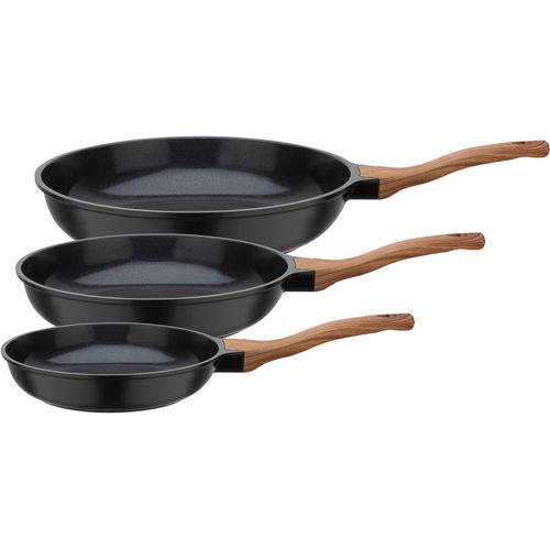 Pfannen-Set GSW "Natural Fit", schwarz, Ø:28cm, Pfannen, mit neuartiger PFAS-freien Antihaft-Versiegelung, Induktion