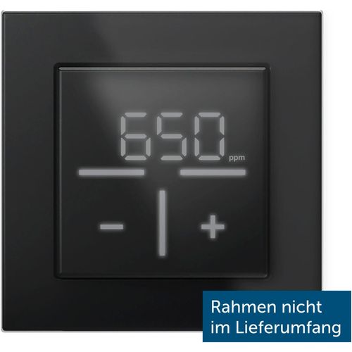HOMEMATIC IP Smart-Home-Zubehör "Glas-Wandthermostat mit CO2-Sensor", schwarz, B:12,5cm H:5cm T:12,5cm, Smart-Home-Stationen