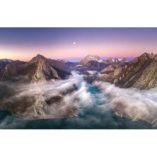 Fototapete PAPERMOON "Photo-Art JUAN I CUADRADO, VON DER ERDE ZUM MOND", bunt, B:2,5m L:1,86m, Vlies, Tapeten