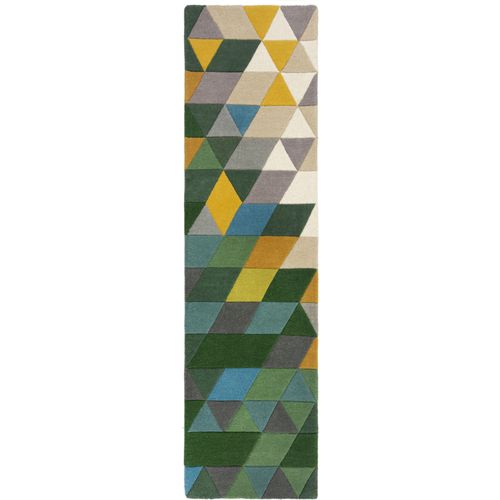 Läufer FLAIR RUGS "Prism, modern & geometrisch", bunt (multi), B:60cm H:10mm L:230cm, Wolle, Teppiche, Läufer, mehrfarbig, geometrisches Muster, Hoch-Tief-Effekt, Läufer