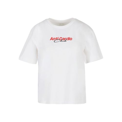 T-Shirt MISS TEE "Miss Tee Anti Cardio Club Tee", Damen, Gr. XS, weiß, 100% Baumwolle, bedruckt, oversize, Rundhals, Shirts T-Shirt