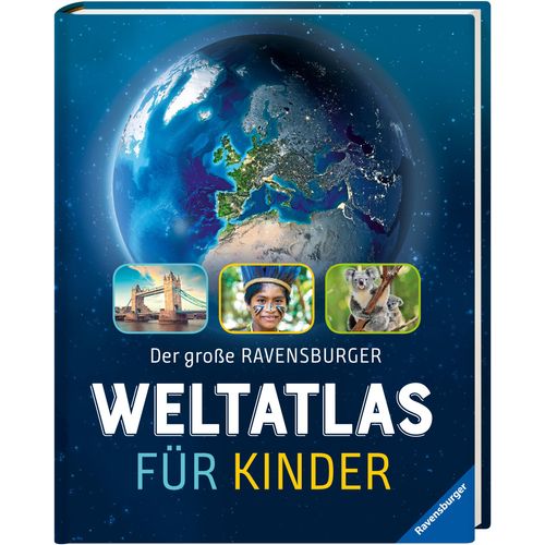 Sachbuch RAVENSBURGER "Der große Ravensburger Weltatlas für Kinder", bunt, B:24cm H:32cm, Bücher
