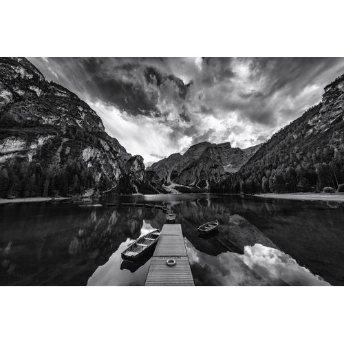 Fototapete PAPERMOON "Photo-Art MARCO TAGLIARINO, BRAIES 'GRAUSTUFEN'", bunt, B:2,5m L:1,86m, Vlies, Tapeten