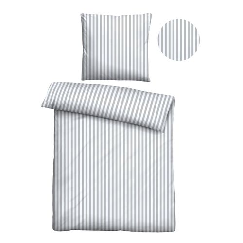 Bettwäsche "0070731", grau, B/L: 155cm x 220cm, 1 Stk., 1 Stk., Jersey, B/L: 80cm x 80cm, 2 Stk., Jersey, Obermaterial: 100% Baumwolle, CASTELL - MARKENBETTWÄSCHE, Bettwäsche, Bettwäsche, bügelfrei, 100 % Baumwolle, pflegeleicht, ganzjährig, Reißverschluss