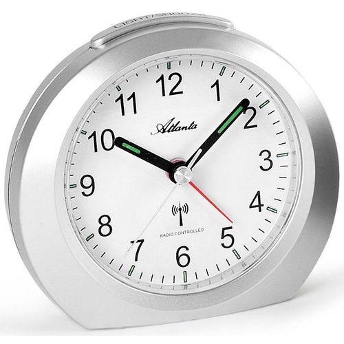Funkwecker ATLANTA "1856/19", silber (silberfarben), Wecker, Funkwecker