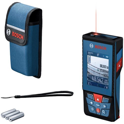 Entfernungsmesser BOSCH PROFESSIONAL "GLM 100-25 C", blau, Lasermessgeräte, für raue Baustellenbedingungen, leicht anpassbar