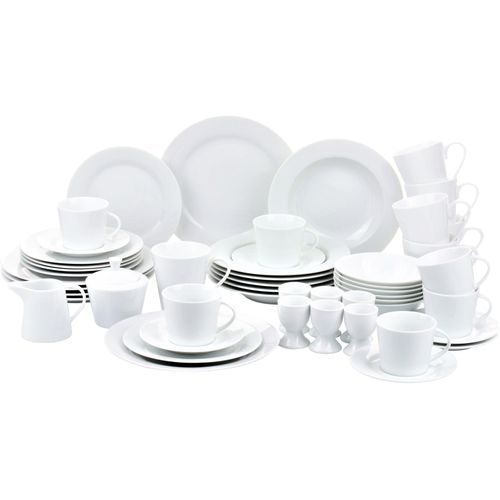 Kombiservice RETSCH ARZBERG "Geschirr-Set, Service Emilie", weiß, 50 Stk., Porzellan, Geschirr-Sets, Kombiservice, 50 Teile, für 6 Personen