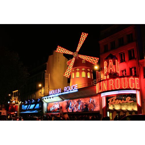 Fototapete PAPERMOON "MOULIN ROUGE-KABARETT PARIS NACHTCLUB VARIETE' MUSICAL", bunt, B:2,5m L:1,86m, Vlies, Tapeten