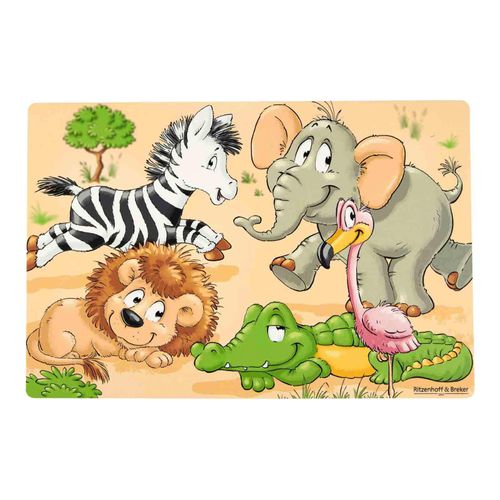 Platzset RITZENHOFF & BREKER "Platzset Happy Zoo 45 x 30 cm", braun (zoo, tiere), Platzsets